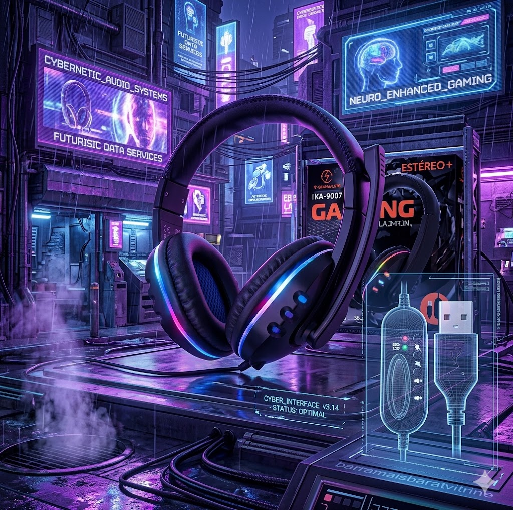 Fones de ouvido PS 4 para PC com cabo e microfone - Headset Gamer