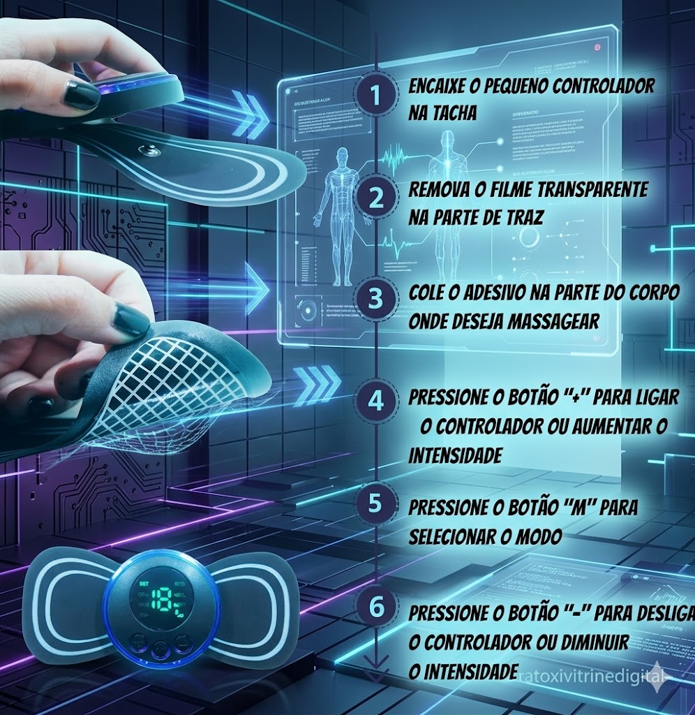 Mini Massageador Eletrônico Recarregável Portátil