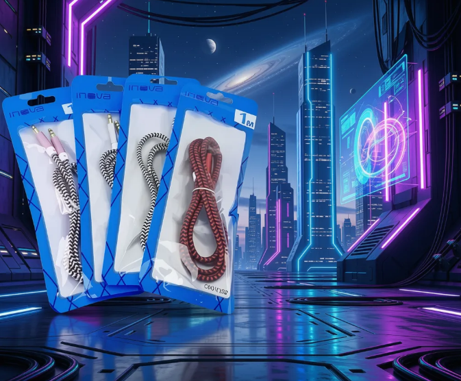 Cabo Auxiliar P2 Áudio Estéreo Reforçado Inova